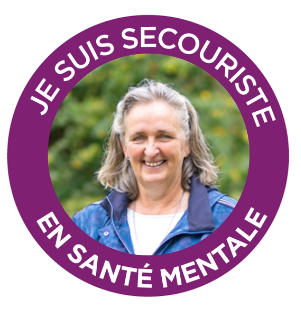 Badge secouriste PSSM Cécile Binart - Responsable service promotion santé à la mairie d’Antony (92) et secouriste en santé mentale