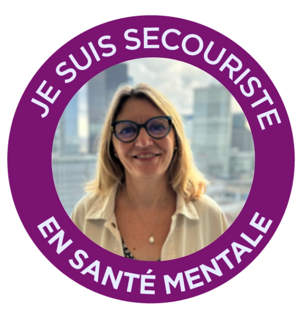 Badge de secouriste - Corinne Barret-Ansel - responsable mission handicap salariés permanents Manpower France